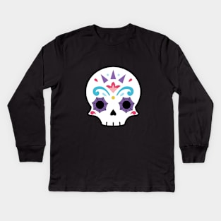 Sugar skull cobweb Kids Long Sleeve T-Shirt